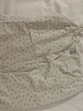 Brandy Melville Cream Top with Light Blue Floral Print
